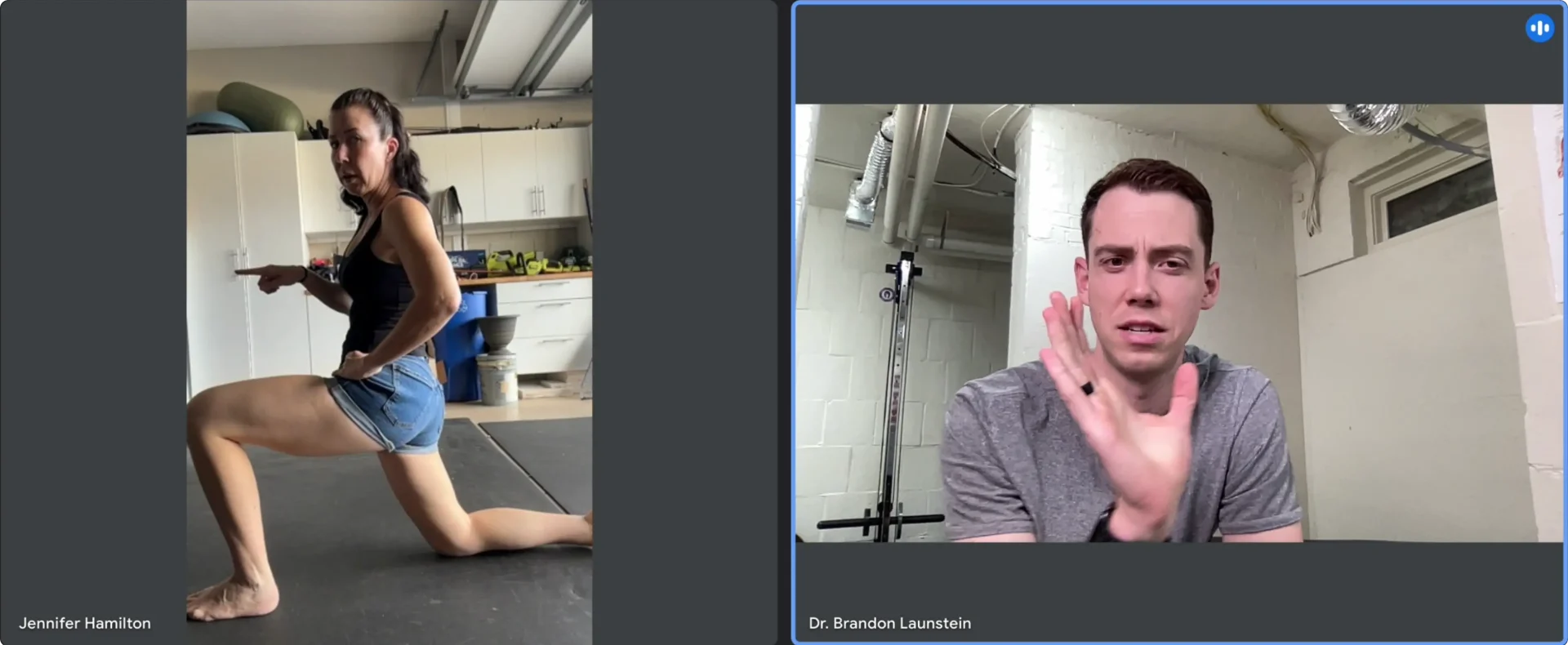 Virtual PT Treatment Example of virtual physical therapy treatment showing a physical therapist guiding a patient through joint mobilizations to relieve pain.